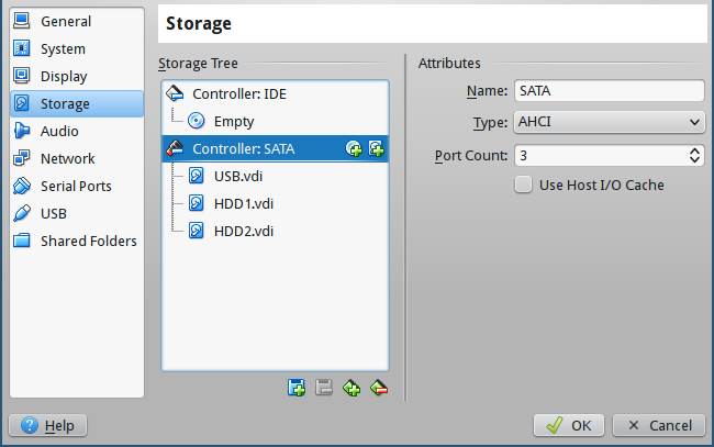 VirtualBox OMV drives